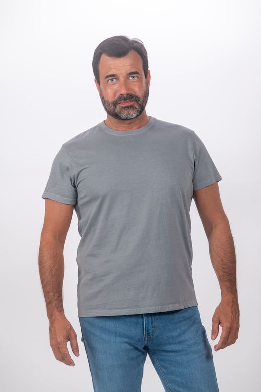 Camiseta Básica manga corta Barcelona C001 CEMENTO Lavado Vintage