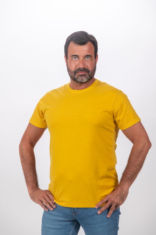 Camiseta Básica manga corta Barcelona C001-MOSTAZA