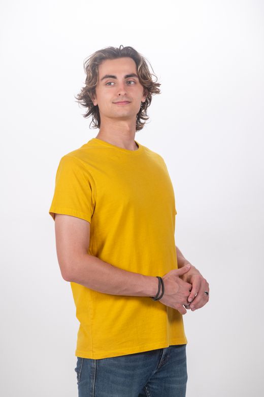 Camiseta Básica manga corta Barcelona C001-MOSTAZA