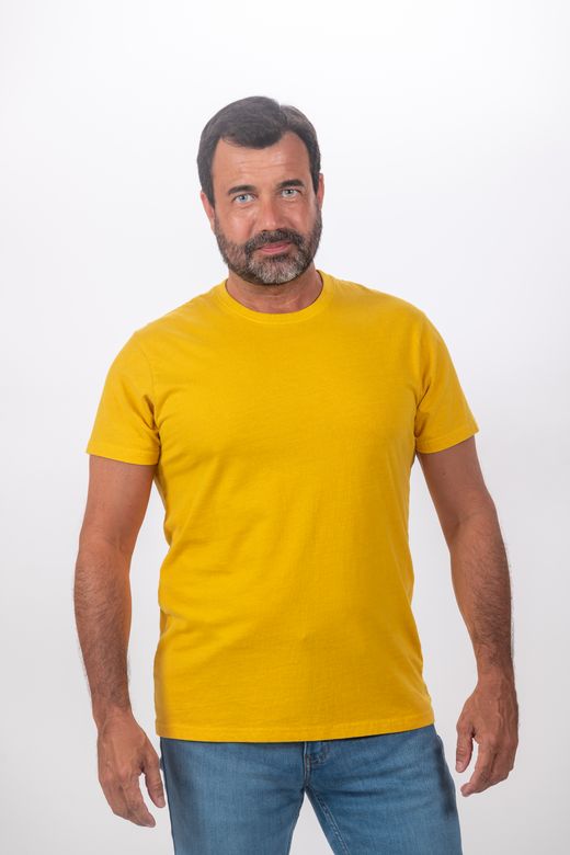 Camiseta Básica manga corta Barcelona C001-MOSTAZA