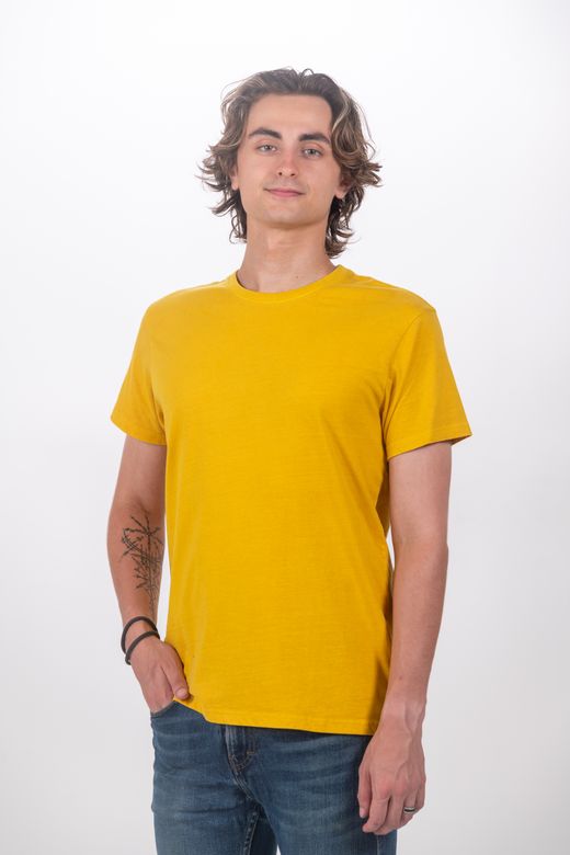 Camiseta Básica manga corta Barcelona C001-MOSTAZA
