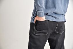Pantalón largo baggy WG11-NEGRO/CONTRASTE