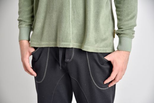Pantalón largo baggy WG11-NEGRO/CONTRASTE
