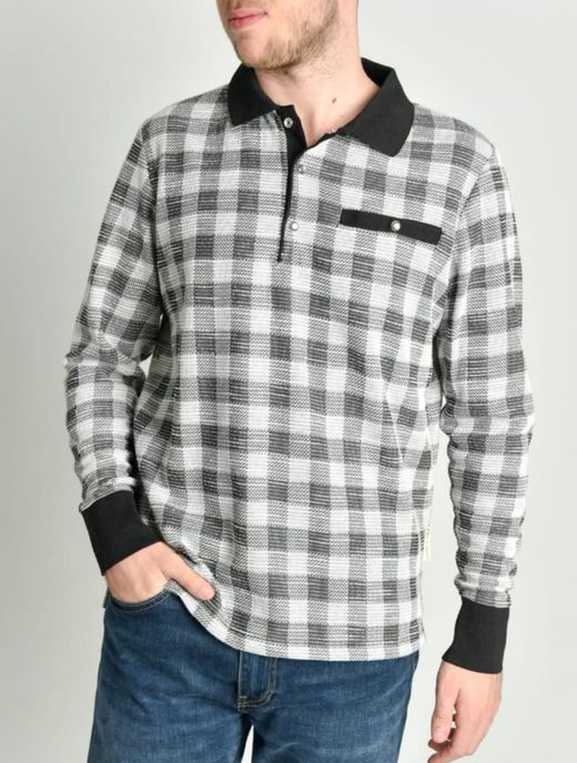 Polo de manga larga WG01-CUADRO N